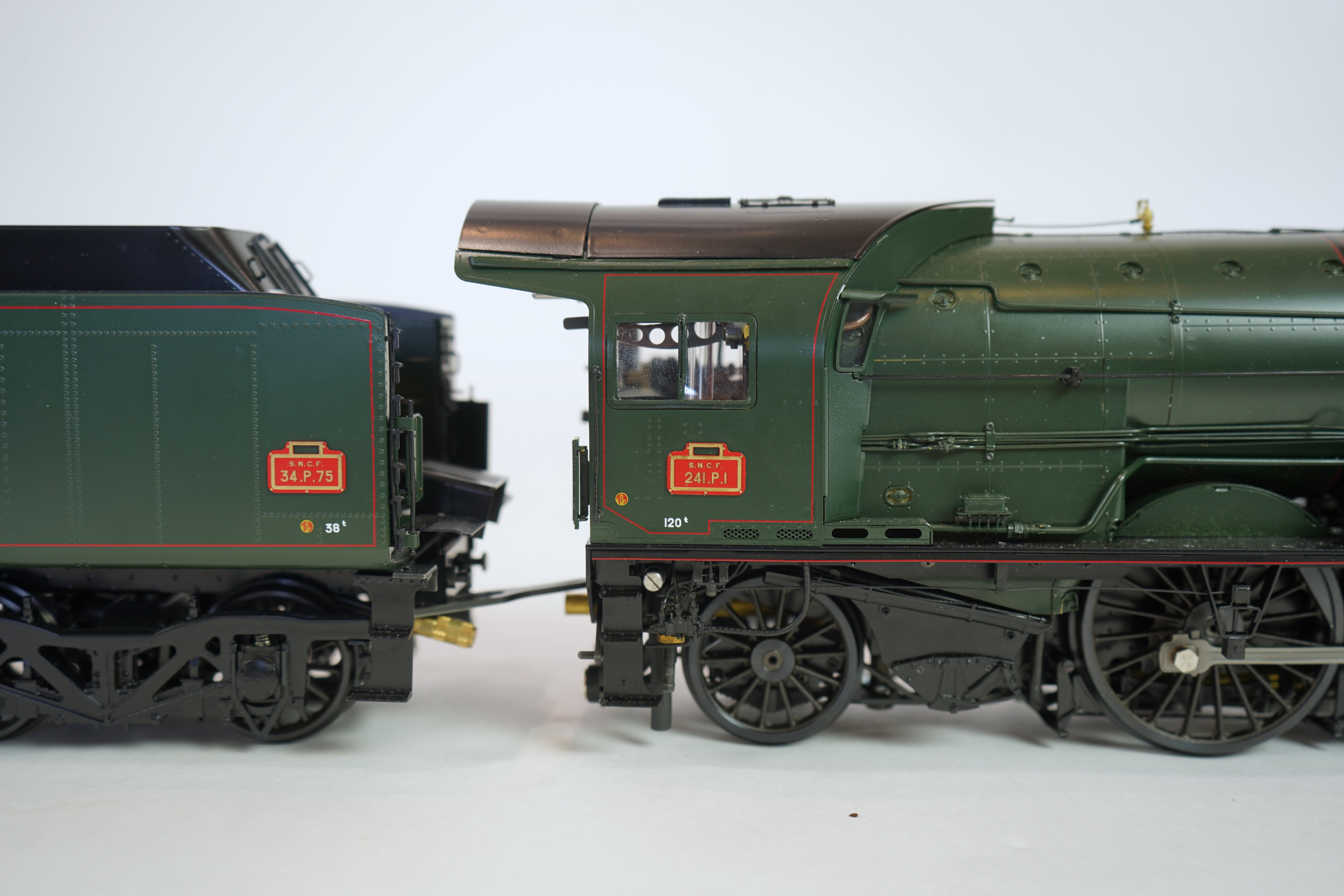 A Gauge One Aster Hobbies live steam French SNCF Class 241.P.1, 4-8-2 locomotive with bogie tender, the kit built version, spirit fired working four cylinder motion, with grate and tools for conversion to coal firing, as